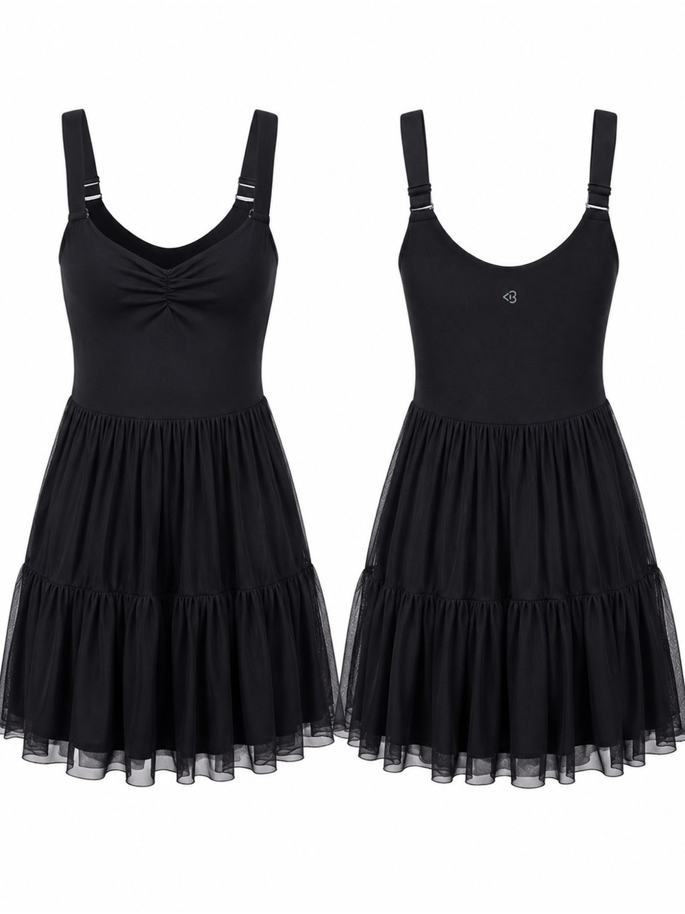 Blogilates Black Ballerina Active Dress Size M Tiered Mesh Balletcore